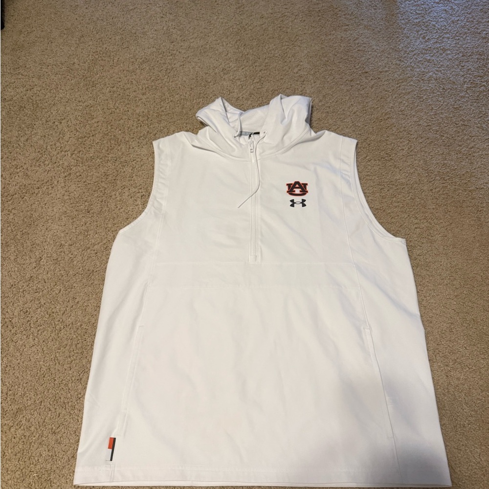 Men’s Auburn Tigers Under Armour White Sleeveless Hoodie pull over 2XL